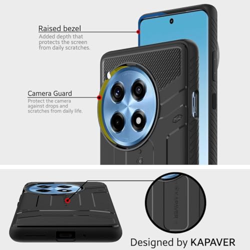 KAPAVER Rugged Back Cover Case Compatible with OnePlus 12R 5G (TPU) (Black) - Image 4