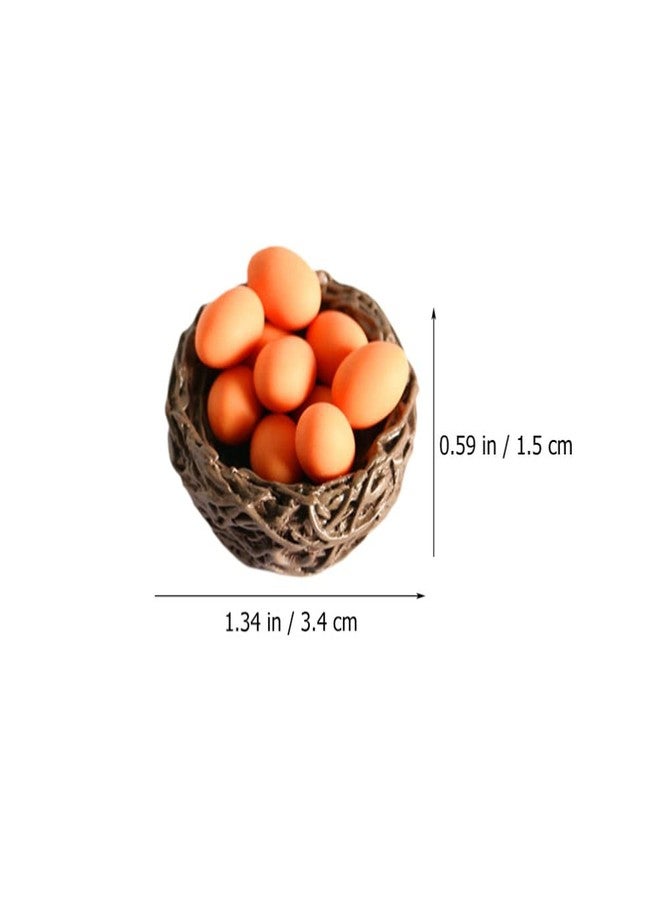 PRETYZOOM Resin Craft Easter Bird Nest and Egg Model Small Easter Themed Micro Figurines Ornaments for Crafts Home Party Decor（3 Sets） - Image 4