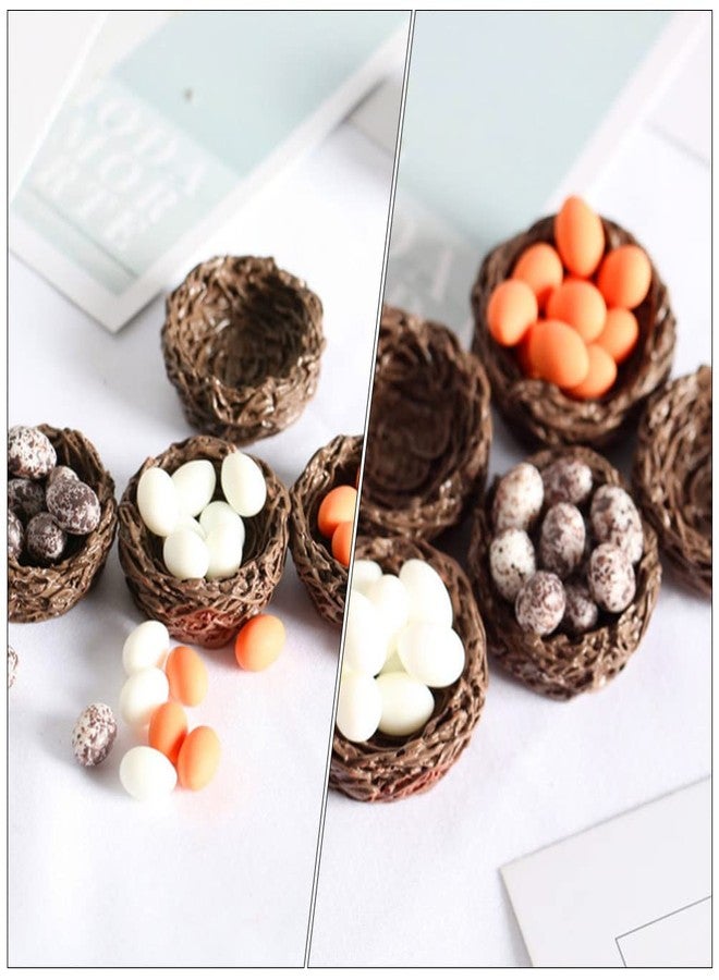 PRETYZOOM Resin Craft Easter Bird Nest and Egg Model Small Easter Themed Micro Figurines Ornaments for Crafts Home Party Decor（3 Sets） - Image 3