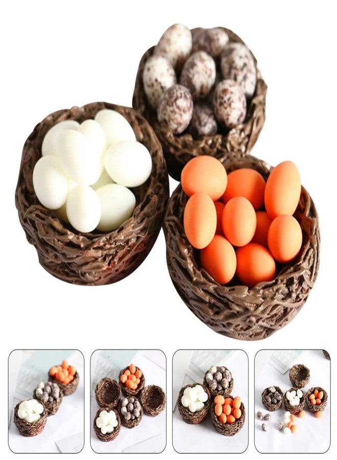 PRETYZOOM Resin Craft Easter Bird Nest and Egg Model Small Easter Themed Micro Figurines Ornaments for Crafts Home Party Decor（3 Sets） - Image 5