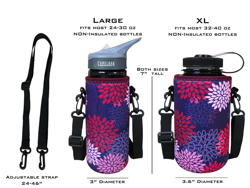 Koverz 24-30oz 750ml Water Bottle Carrier with Shoulder Strap, Water Bottle Insulator - Midnight Mums - Image 3