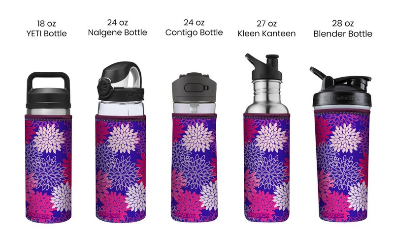 Koverz 24-30oz 750ml Water Bottle Carrier with Shoulder Strap, Water Bottle Insulator - Midnight Mums - Image 4