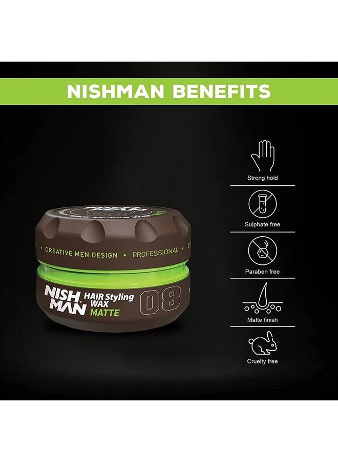 NISHMAN سلسلة تصفيف الشعر (08 شمع مطفي طين، 150 مل) - Image 3