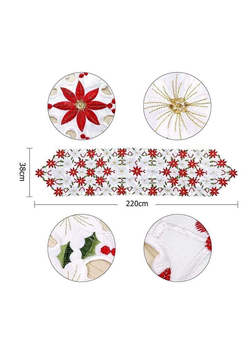 Tree and Deer Table Runner for Family Christmas Holiday Table Dinner Party Table Decoration - Image 3