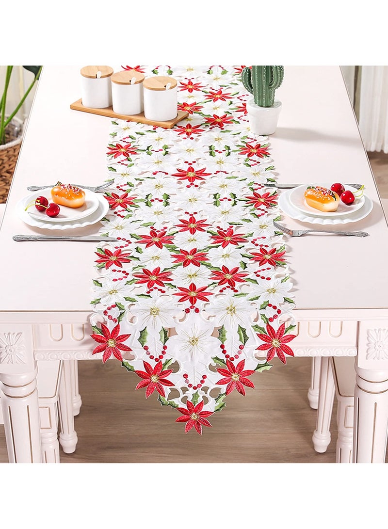 Tree and Deer Table Runner for Family Christmas Holiday Table Dinner Party Table Decoration - Image 5