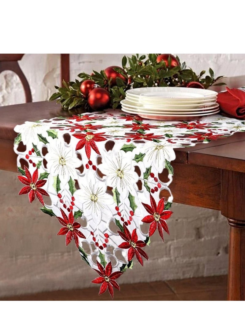 Generic Tree and Deer Table Runner for Family Christmas Holiday Table Dinner Party Table Decoration  - Image 4