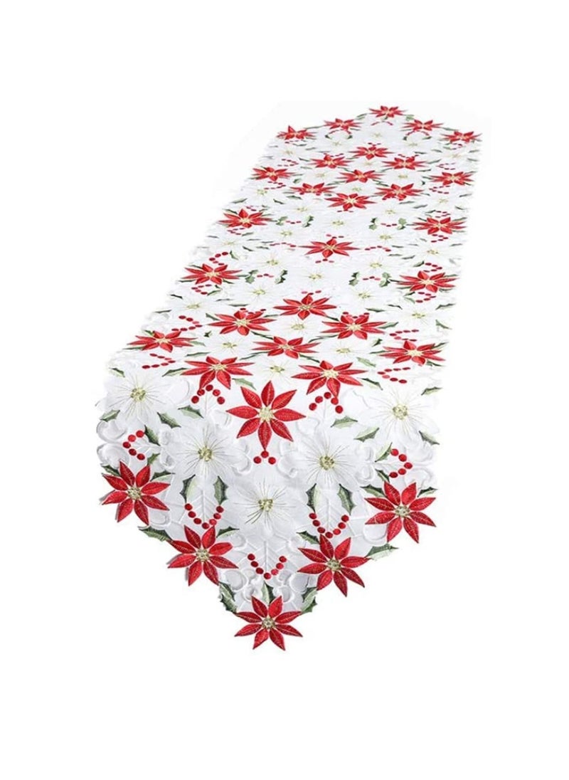 Generic Tree and Deer Table Runner for Family Christmas Holiday Table Dinner Party Table Decoration  - Image 2