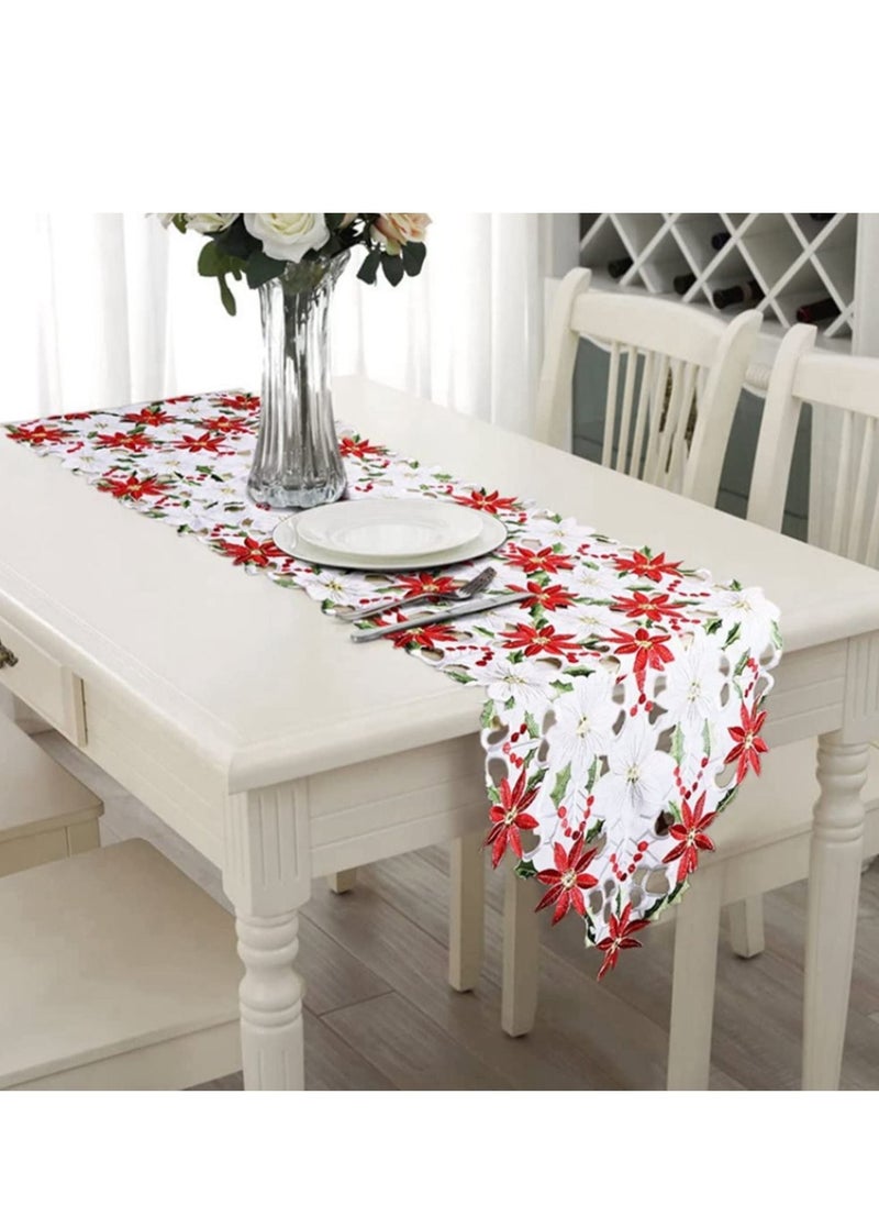 Generic Tree and Deer Table Runner for Family Christmas Holiday Table Dinner Party Table Decoration  - Image 3