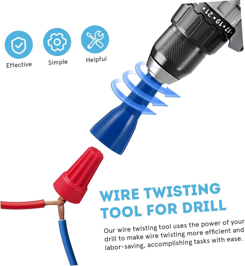 2Pcs Wire Twisting Tool for Drill Electrician Wire Connector Driver Nut Compact Wire Stripping Tool for Quick Splice Connectors Efficient Cable Twisting and Precision Handling - Image 4