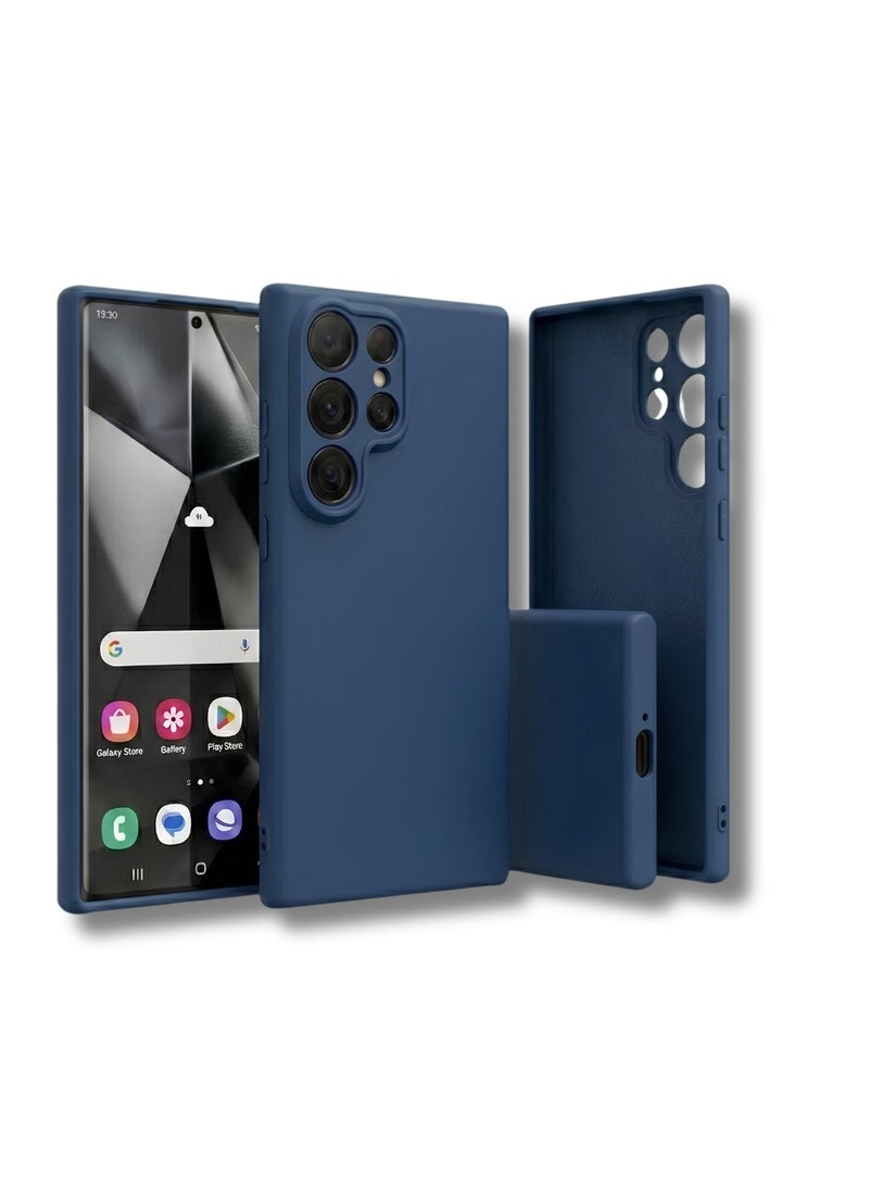 Galaxy S26 Ultra Liquid Silicone Case Silky Smooth Slim Full Body Protective Cover Shockproof Mobile Phone Matte Shell Back Accessories Blue - Image 1
