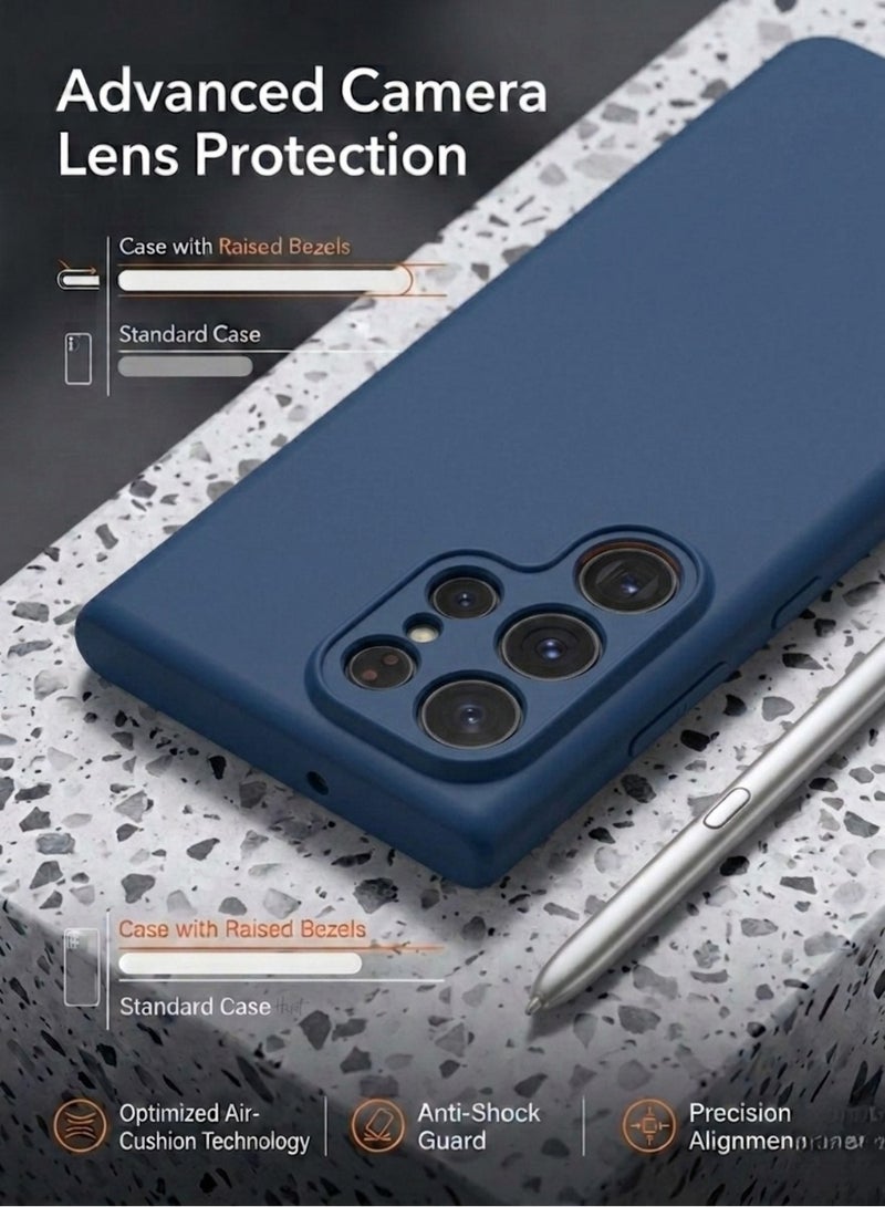 Galaxy S26 Ultra Liquid Silicone Case Silky Smooth Slim Full Body Protective Cover Shockproof Mobile Phone Matte Shell Back Accessories Blue - Image 5