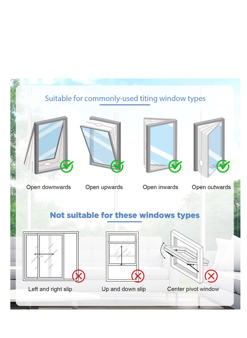 Excefore Air Conditioner Window Seal, for Portable Air Conditioner And Tumble Dryer, Hot Air Stop Air Exchange Guards, with Zip and Adhesive Fastener, 400CM (157'') AC Casement Window Seal Kit  - Image 4