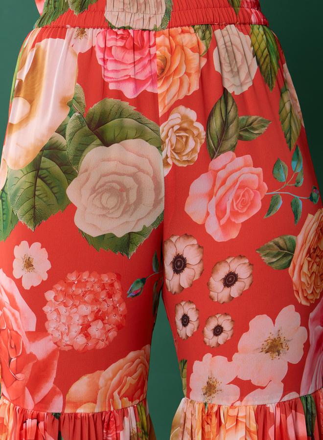 نو- ڤو كُرتا بطبعة الزهور مع بنطلون شرارة من ستايلي - Image 5