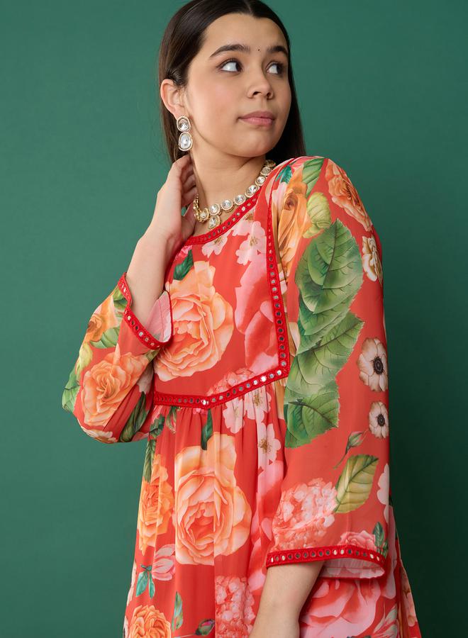 نو- ڤو كُرتا بطبعة الزهور مع بنطلون شرارة من ستايلي - Image 2