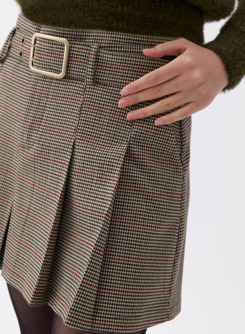 Nocturne Belted Pleated Mini Skirt