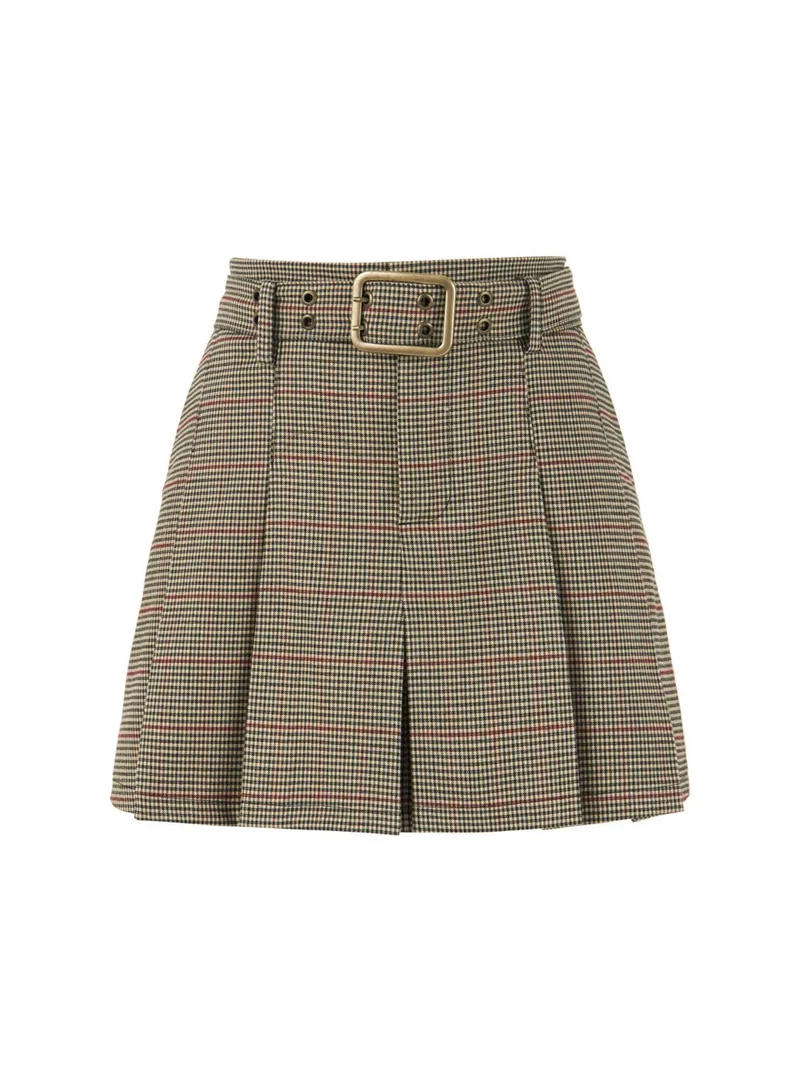 Nocturne Belted Pleated Mini Skirt