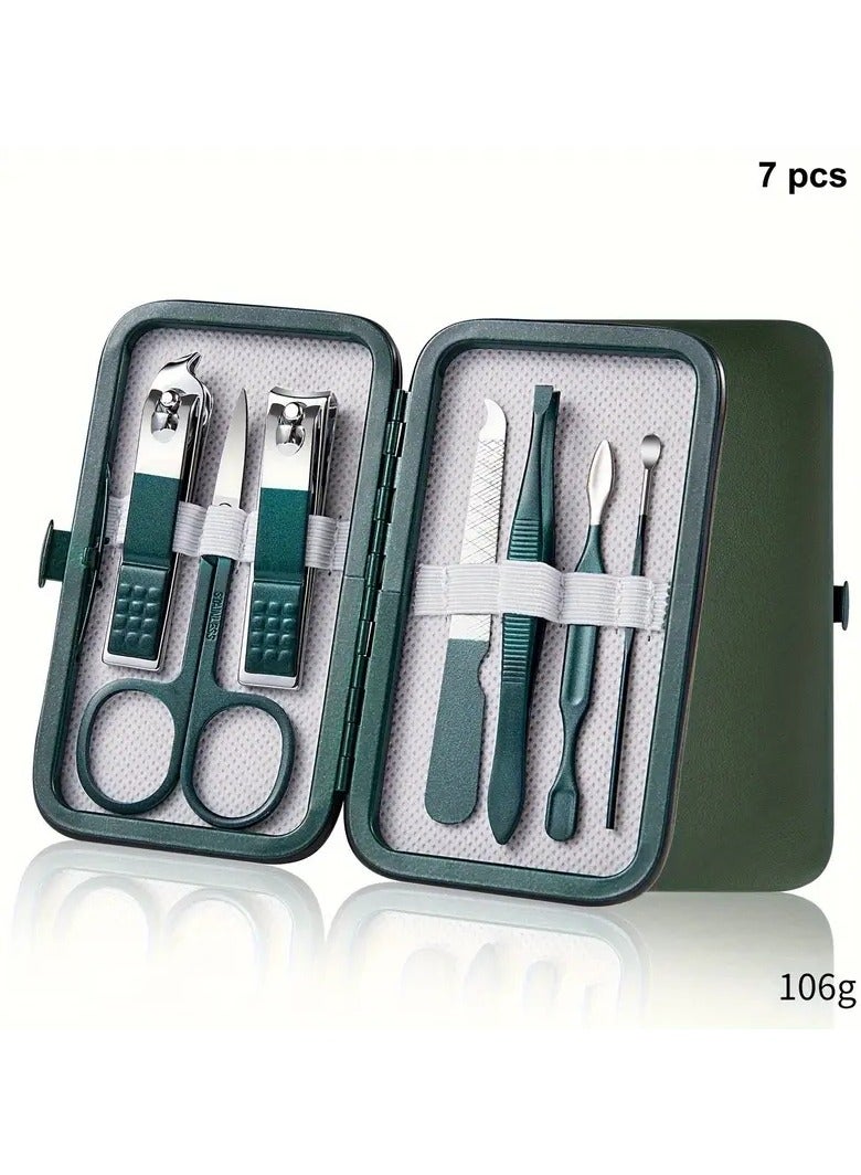 ORiTi 7PCS Nail Clippers Manicure Tool Set, With Portable Travel Case, Cuticle Nippers And Cutter Kit, Professional Nail Clippers Pedicure Kit, Grooming Kit For Travel - Image 1