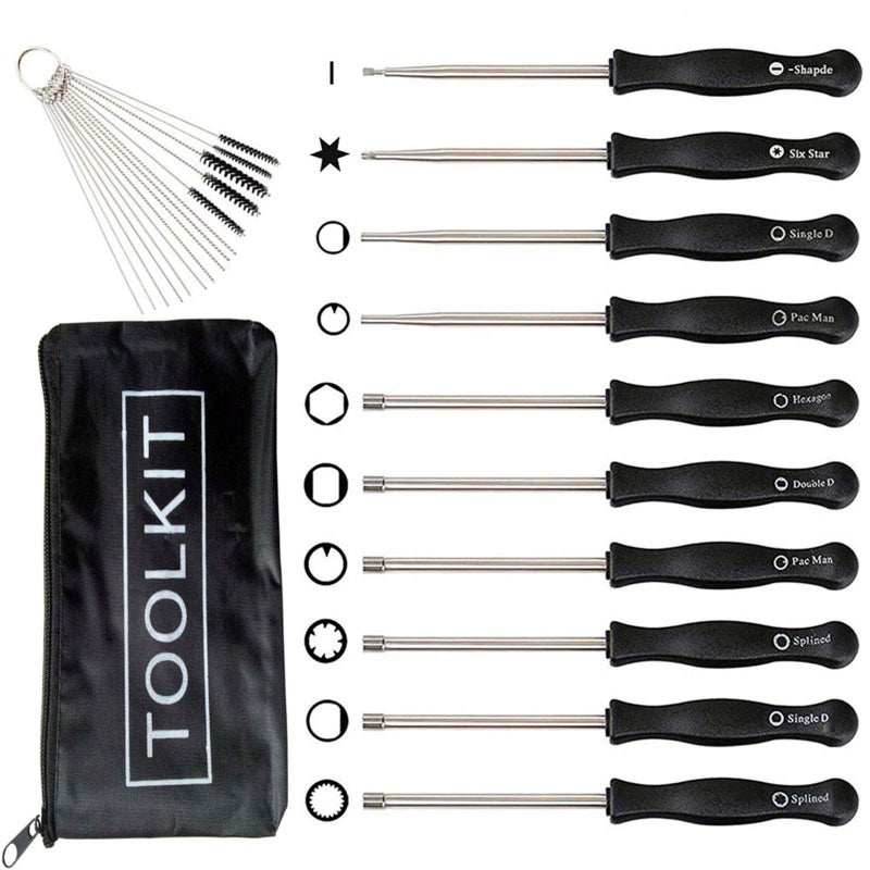 LIYYOO New (10pcs) Carburetor Adjustment Tool Screwdriver Kit + Cleaning Tool for Adjusting 2 Cycle Small Engine Carb Trimmer Weed Eater Chainsaw