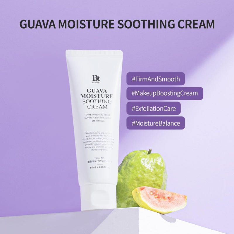 BENTON Guava Moisture Soothing Cream - Skin Soothing and Moisturizing Effect for Dry Skin & Sensitive Skin, Not Tested on Animals, Korean Skin Care - Image 2