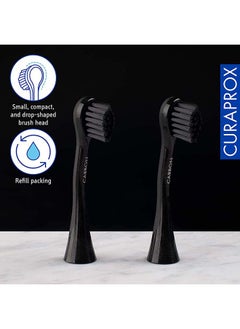 CURAPROX رؤوس فرشاة الأسنان البديلة الكهربائية من Curaprox Hydrosonic Black Is White Carbon، قطعتين - رؤوس فرشاة الأسنان البديلة الكهربائية من Curaprox المصنوعة من الفحم المنشط.  - Image 4