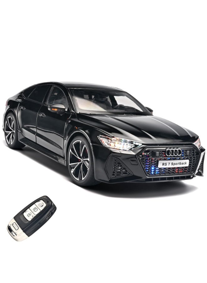 Adult 1/18 Scale Die-Cast Model Car Kit, Remote Control Key Version Metal Toy Car With Lights And Sound Effects (Black) - Image 1
