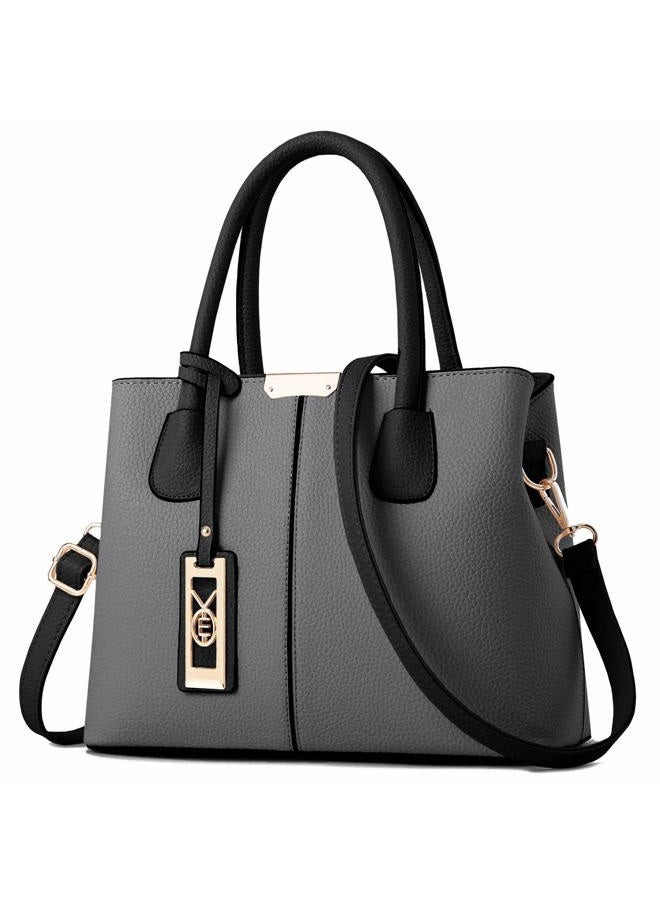 COCIFER Purses and Handbags for Women Shoulder Tote Bags Top Handle Satchel, D Grey Black, Medium - Image 1