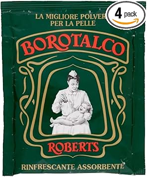 Neutro Roberts Roberts Borotalco Talc Powder 35 Ounce 100gr Packages Pack of 4 Italian Import - Image 1