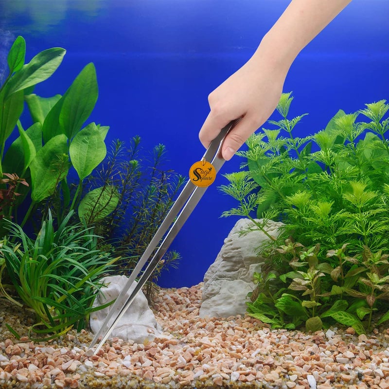Sage Square Aquarium Straight Tweezer, Stainless Steel, Aquascape Tools, Feeding Tongs, Rust-Resistant, Corrosion-Resistant, Durable, Non-Slip Design,Polished, Shiny (38cm) - Image 5