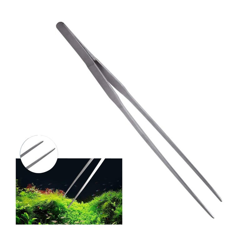 Sage Square Aquarium Straight Tweezer, Stainless Steel, Aquascape Tools, Feeding Tongs, Rust-Resistant, Corrosion-Resistant, Durable, Non-Slip Design,Polished, Shiny (38cm) - Image 1
