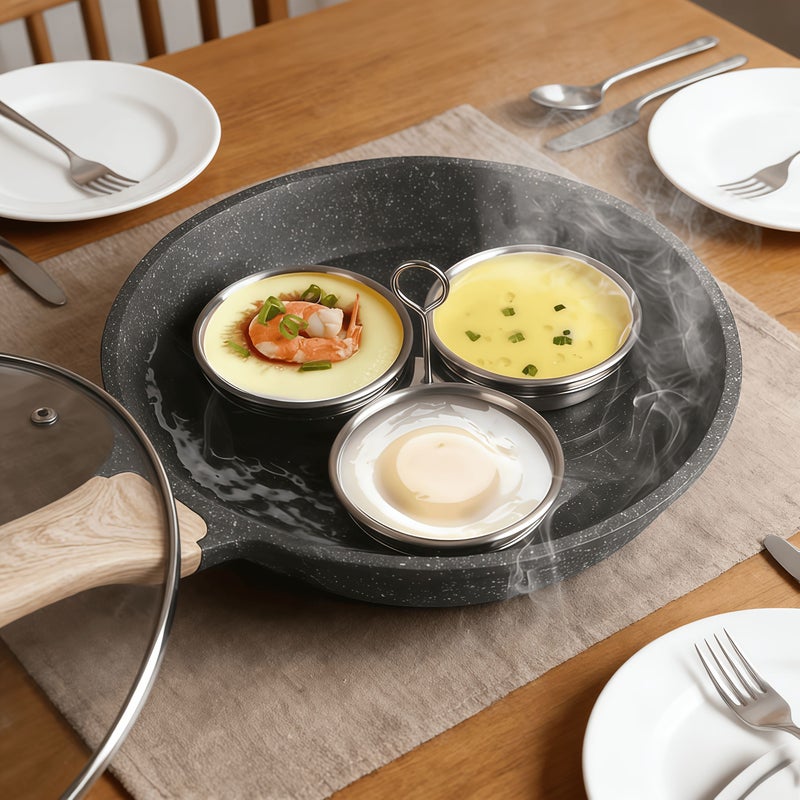 4Pcs Stainless Steel Steamer Trains Nonstick Easy Clean Egg Cooker - Image 2