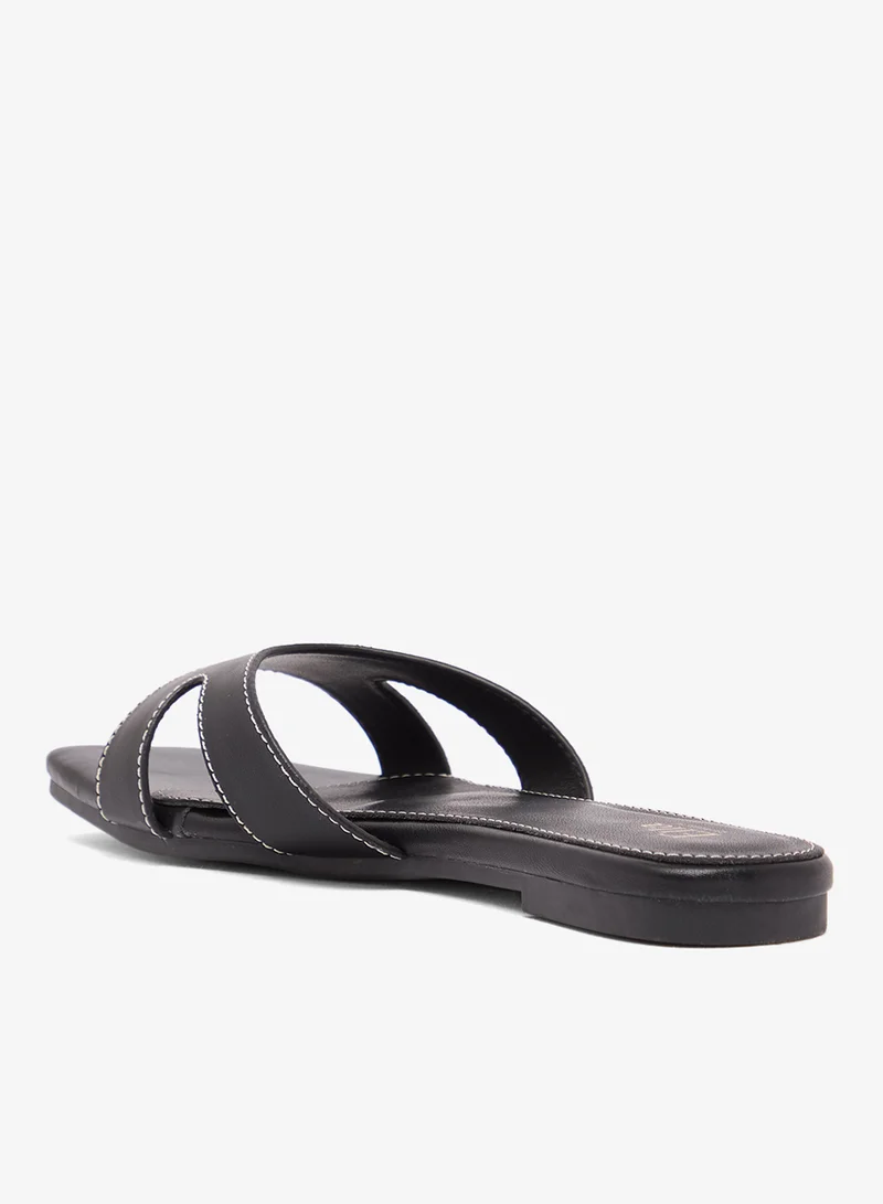 ELLA Black Classic Flat Sandals for Women | Best Price UAE