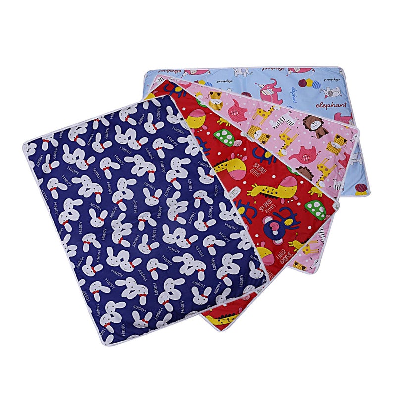 GOOD LUCK Goodluck Cotton Plastic Microfiber Sleeping Mat Waterproof Foam Cushioned Set of 4 Medium 3 to 6 mnth - Image 1