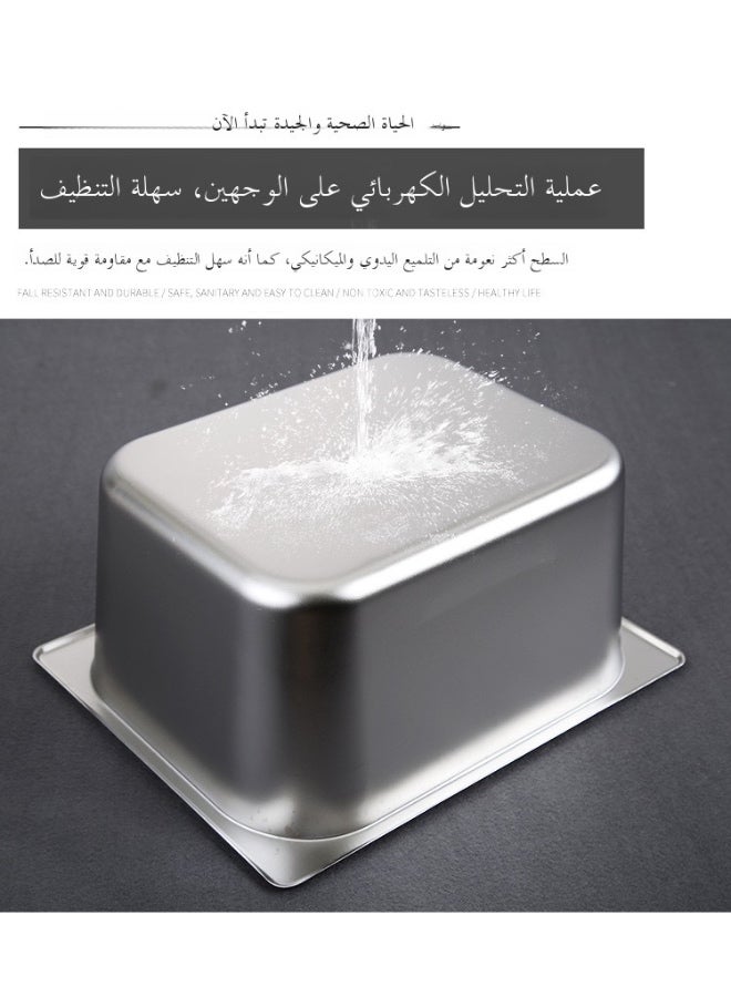 حوض تقديم خضار من الفولاذ المقاوم للصدأ مع غطاء حوض مستطيل لمطبخ تسخين الخضار - Image 5