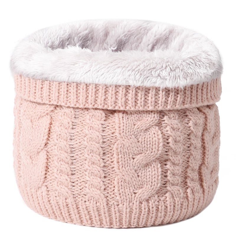 Unisex Thick Plush Knitted Neck Warmer Scarf Stripes (grey) - Image 4