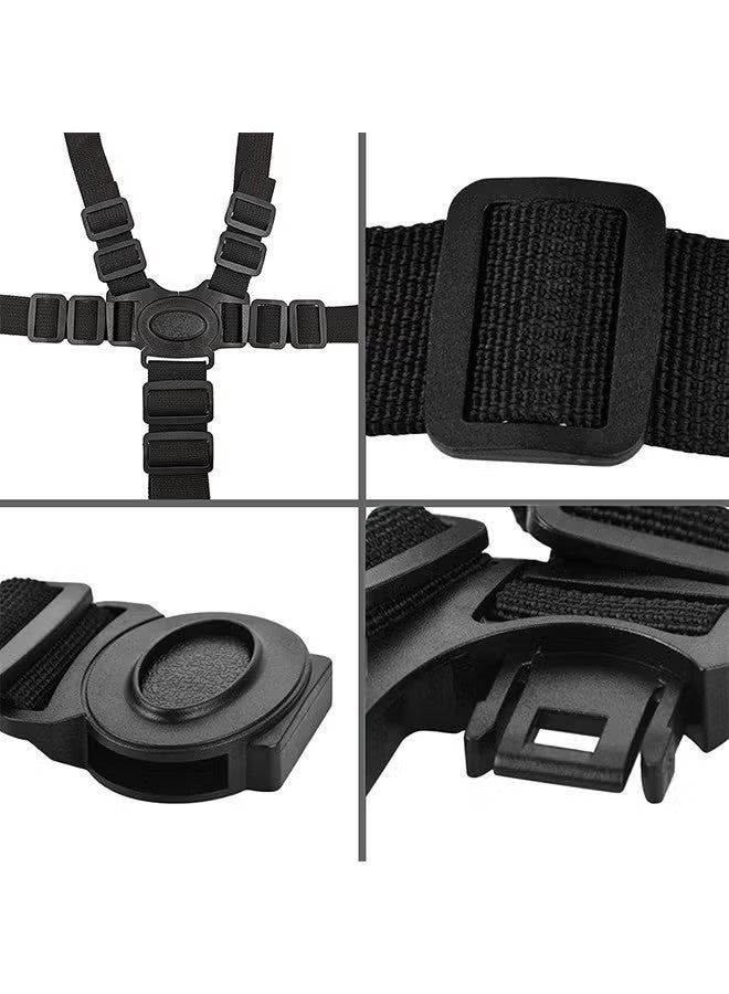 واي جيه حزام مقعد طفل قابل للتعديل، حزام أمان لخمس نقاط مع كرسي عالٍ، حزام آمن عالمي للأطفال لعربة أطفال أو عربة دفع - Image 3