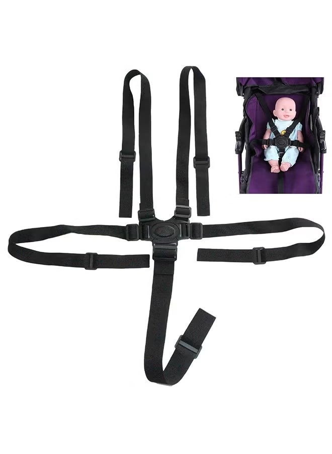 واي جيه حزام مقعد طفل قابل للتعديل، حزام أمان لخمس نقاط مع كرسي عالٍ، حزام آمن عالمي للأطفال لعربة أطفال أو عربة دفع - Image 1