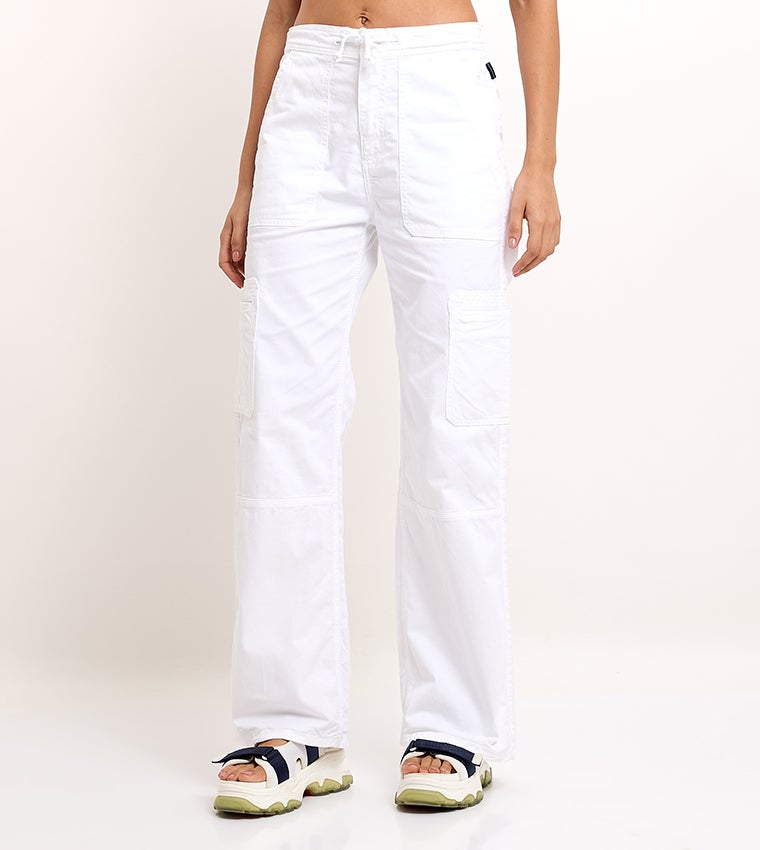 Beverly Hills Polo Club Solid Drawstring Waist Cargo Pants