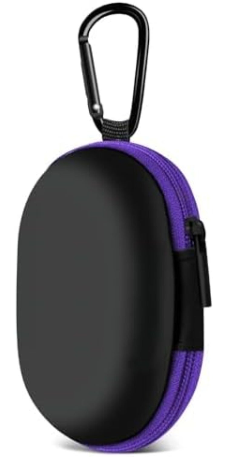 MOLOVA for Earbuds Carrying Case, Small Oval Storage Cases, Tech Pouch, Portable Storage Earbud Pouch Bag for Earbuds, in-Ear Headphones, Earphones, Headsets, Hearing Aids, USB Charging Cable, Purple1 - Image 1