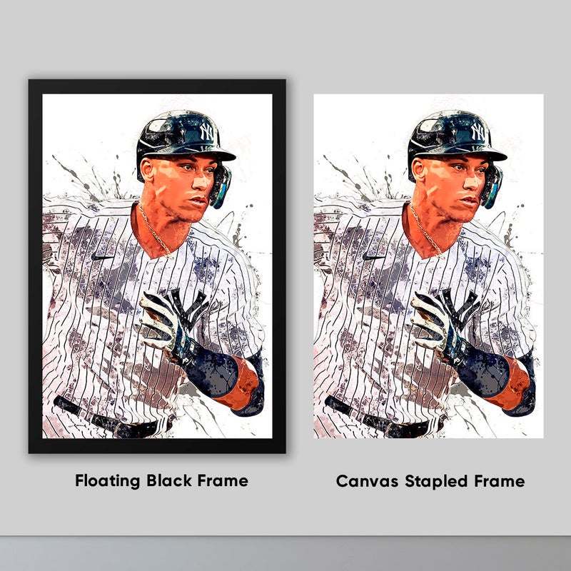 TNESSENTIAL Aaron Judge Poster New York Yankees Framed Canvas Print Baseball Wall Art Print MLB Artwork Home Decor E1 Birthday Gift - Image 3