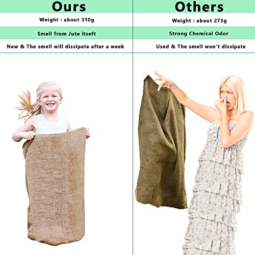 Alytree 8 Pack Burlap Potato Sack Race Bags 24x40 Outdoor Lawn Games for Kids Adults Outside Yard Games for Birthday Party Field Day Family Reunion Carnival Easter Halloween 4th of July - Image 5