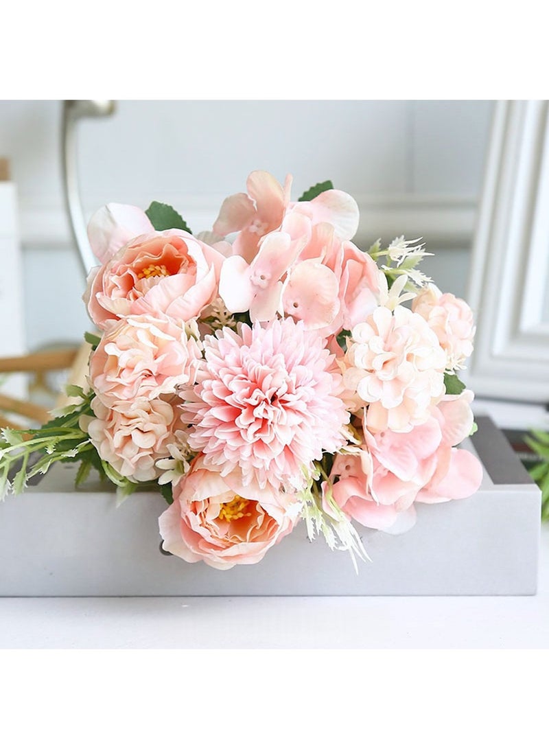 Mmmon Silk Fake Flowers Bouquets,11.8 inch Faux Flowers Flowers, Garden Plants Rose Flowers for DIY Bouquet Home Office Centerpieces Arrangements, Pink - Image 1