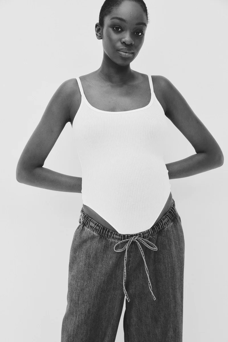 H&M MAMA Denim drawstring trousers