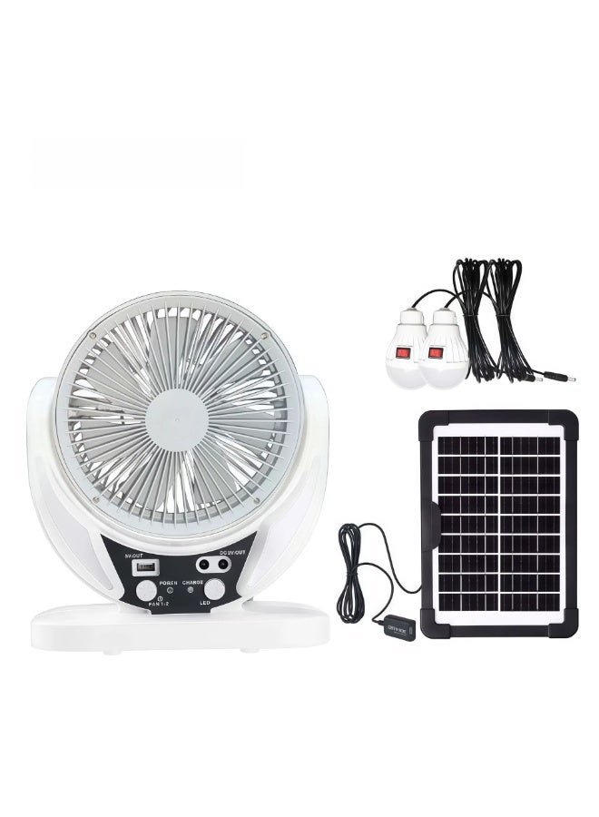 etenda Solar Emergency Fan | 3-in-1 Multifunctional: Powerful Hurricane Fan + Campsite High-Intensity Light + Mobile Phone Power Bank | 3500mAh Large Capacity - Essential for Outdoor Camping/Home Emergency Use - Image 2