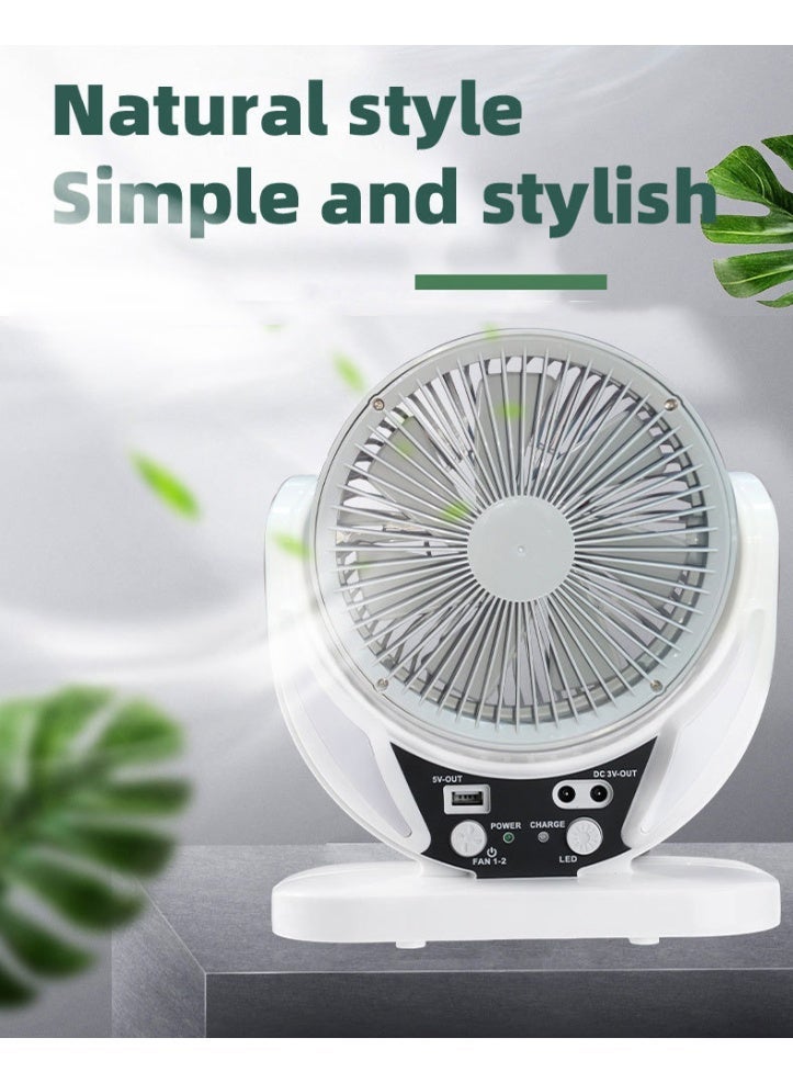 etenda Solar Emergency Fan | 3-in-1 Multifunctional: Powerful Hurricane Fan + Campsite High-Intensity Light + Mobile Phone Power Bank | 3500mAh Large Capacity - Essential for Outdoor Camping/Home Emergency Use - Image 1