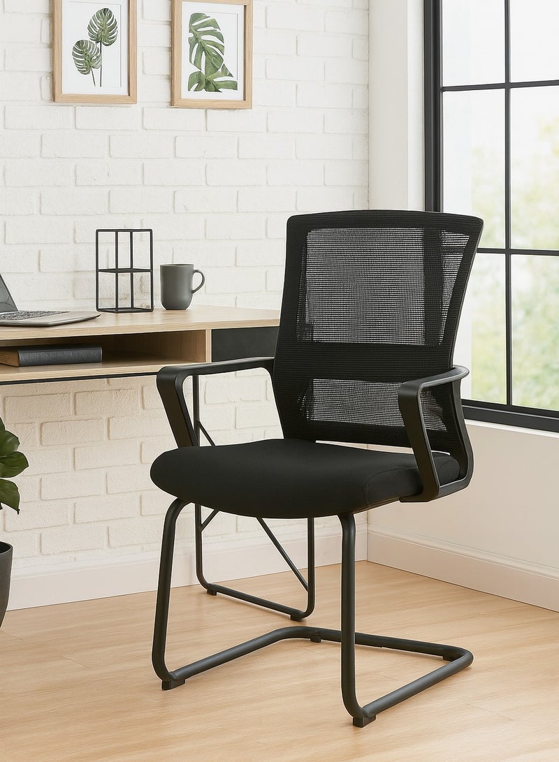 Ergonomic Mesh Office Chair with Fixed Armrests and Sturdy Steel Frame - Image 3