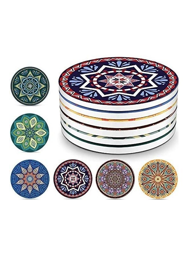 NIBEMINENT 6-Piece Ceramic Cup Holder Place Mats Multicolour - Image 1
