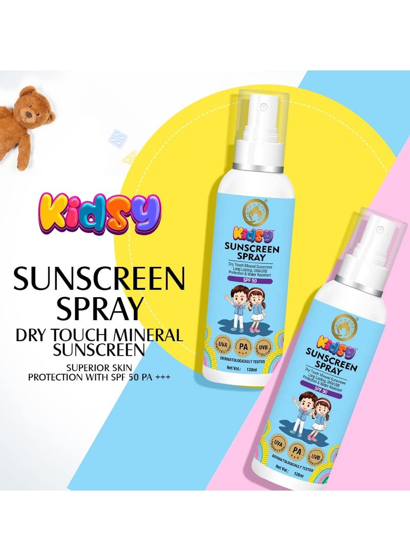 Mom & World Mom & World Mineral Based Kids Sunscreen Spray SPF 50, Water Resistant, UVA/UVB PA+++, 120ml - Safe for Baby and Kids  - Image 2