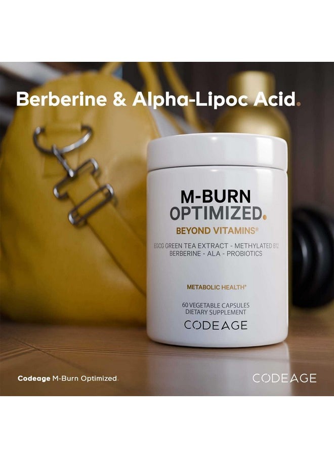Codeage Codeage M-Burn Optimized Supplement - Decaffeinated Green Tea Std. to 50% EGCG, Berberine, Akkermansia, Vitamin B12 - Probiotics - Vitamins - 60 Capsules  - Image 4