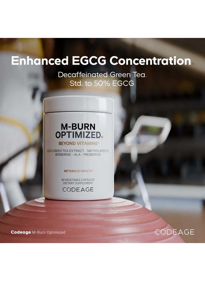 Codeage Codeage M-Burn Optimized Supplement - Decaffeinated Green Tea Std. to 50% EGCG, Berberine, Akkermansia, Vitamin B12 - Probiotics - Vitamins - 60 Capsules  - Image 3