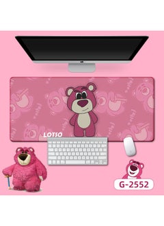 Long Strawberry Bear Mouse Mat Office Game Table Mat Prevention Mouse Hand Keyboard Mat Good Luck Rolling Table Mat-Color:400*800*2mm-Pattern:Strawberry Bear -24